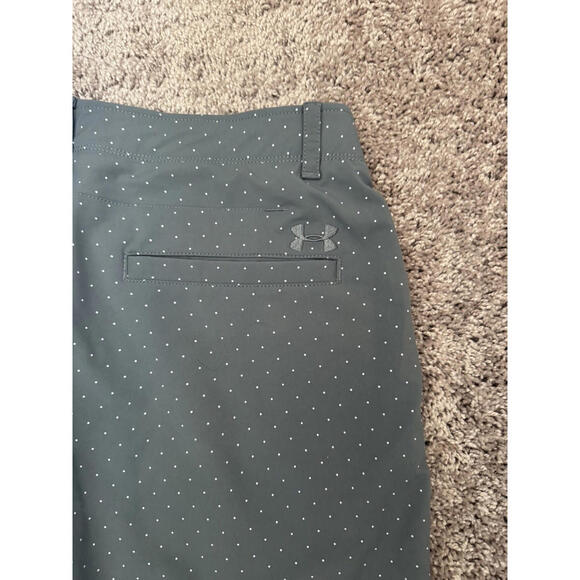 Under Armour Shorts Men's sz 34 Loose Golf Heat Gear Gray Dot Elastic 10" - Picture 6 of 15